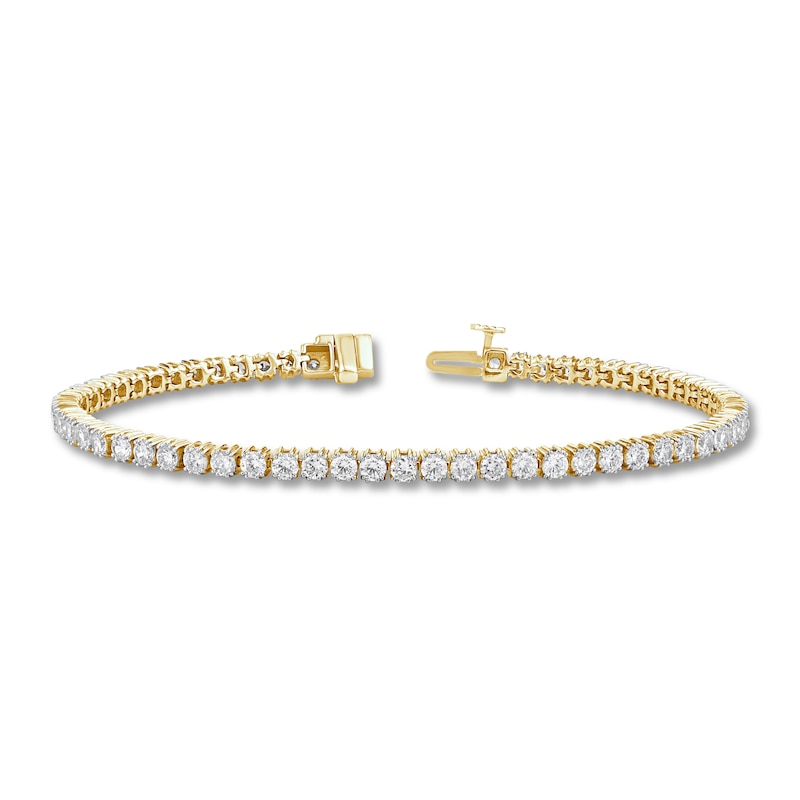 Main Image 1 of Diamond Tennis Bracelet 5 ct tw Round 14K Yellow Gold 7.25"