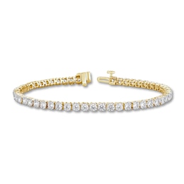 Diamond Tennis Bracelet 7 ct tw Round 14K Yellow Gold 7.25"