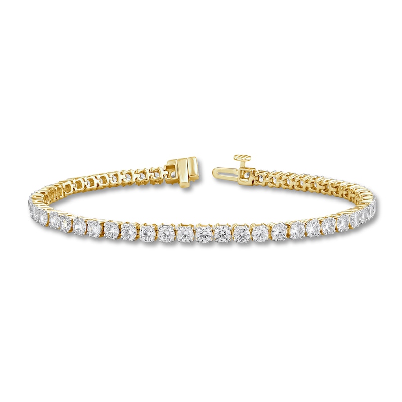 Main Image 1 of Diamond Tennis Bracelet 7 ct tw Round 14K Yellow Gold 7.25"