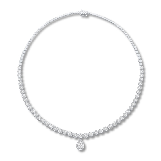 Jared Signature Diamond Necklace 7 ct tw Round 14K White Gold 18"