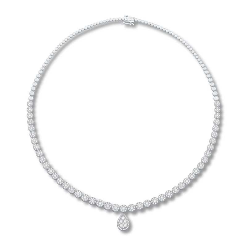 Main Image 1 of Diamond Necklace 7 ct tw Round 14K White Gold 18"