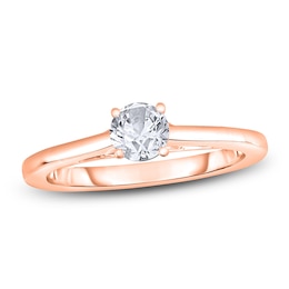 Diamond Solitaire Engagement Ring 1/2 ct tw Round 14K Rose Gold (I2/I)