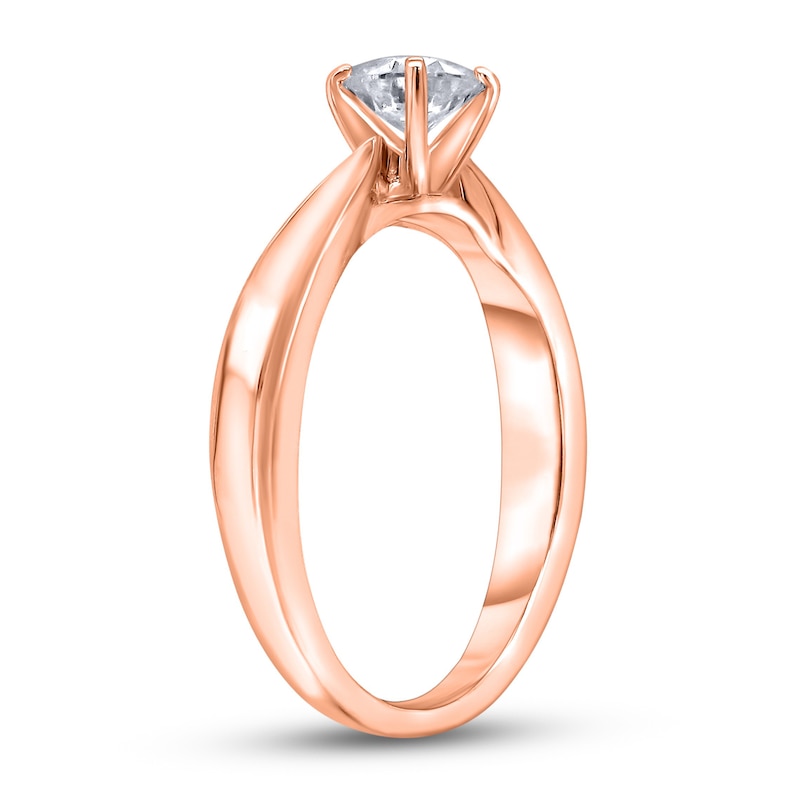 Main Image 2 of Diamond Solitaire Concave Engagement Ring 1/4 ct tw Round 14K Rose Gold (I2/I)