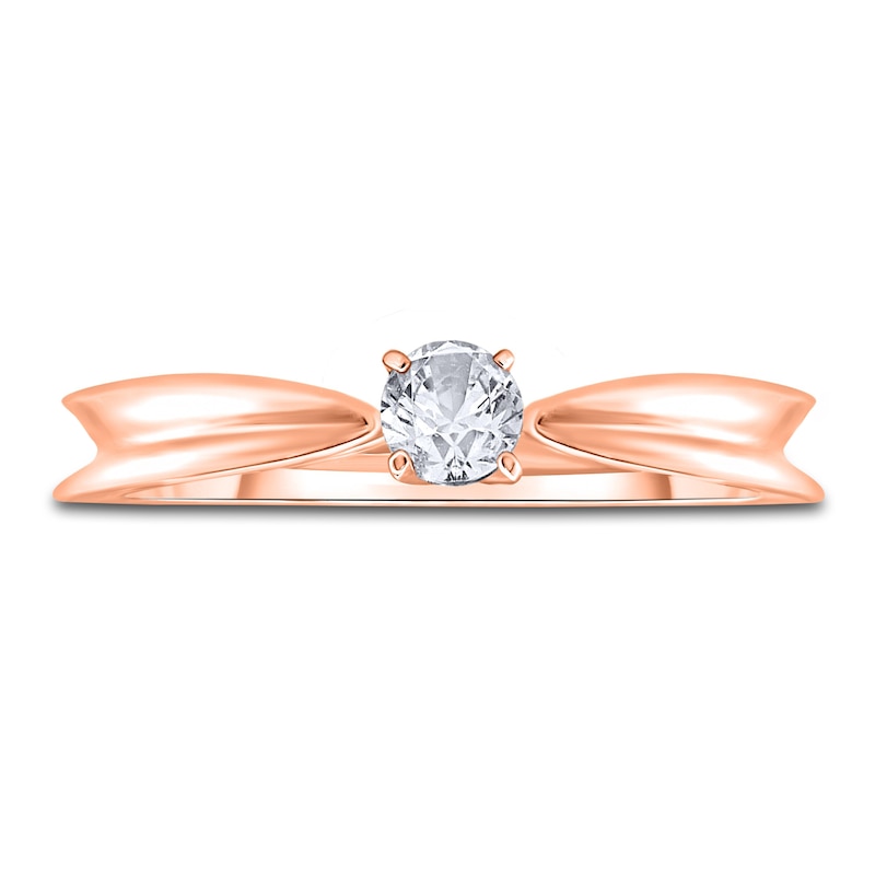 Main Image 3 of Diamond Solitaire Concave Engagement Ring 1/4 ct tw Round 14K Rose Gold (I2/I)