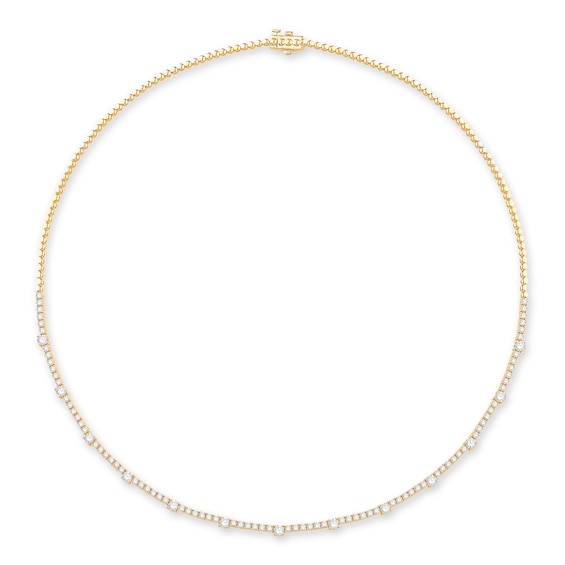 Diamond Tennis Necklace 4 ct tw Round 14K Yellow Gold