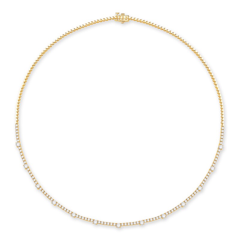 Main Image 1 of Diamond Tennis Necklace 4 ct tw Round 14K Yellow Gold