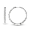 Thumbnail Image 2 of Diamond Hoop Earrings 5-1/4 ct tw Round 14K White Gold