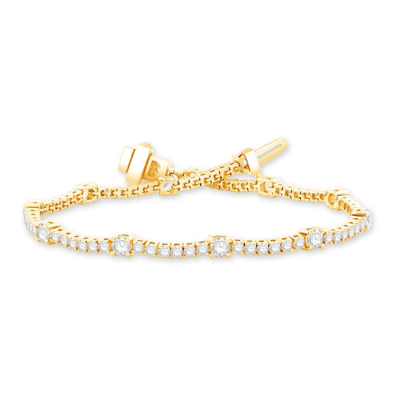 Main Image 1 of Diamond Tennis Bracelet 3 ct tw Round 14K Yellow Gold