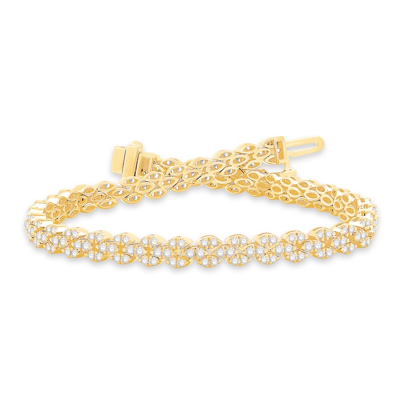 Diamond Bracelet 2 ct tw Round 14K Yellow Gold