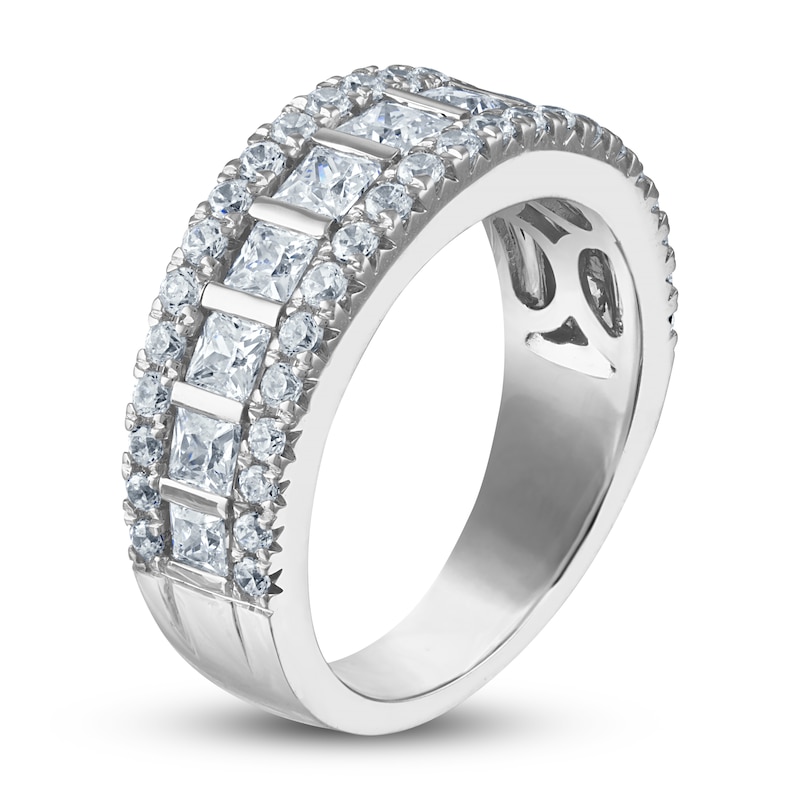 Diamond Anniversary Band 1-3/4 ct tw Round/Princess 14K White Gold