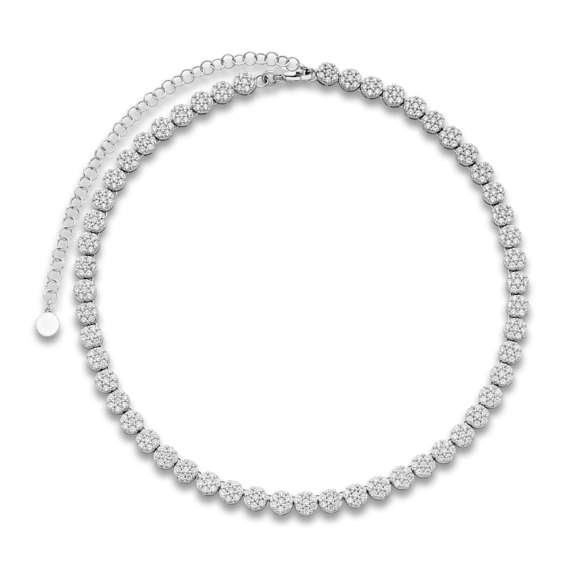 Main Image 1 of Diamond Choker Necklace 5-1/2 ct tw Round 14K White Gold 16&quot;