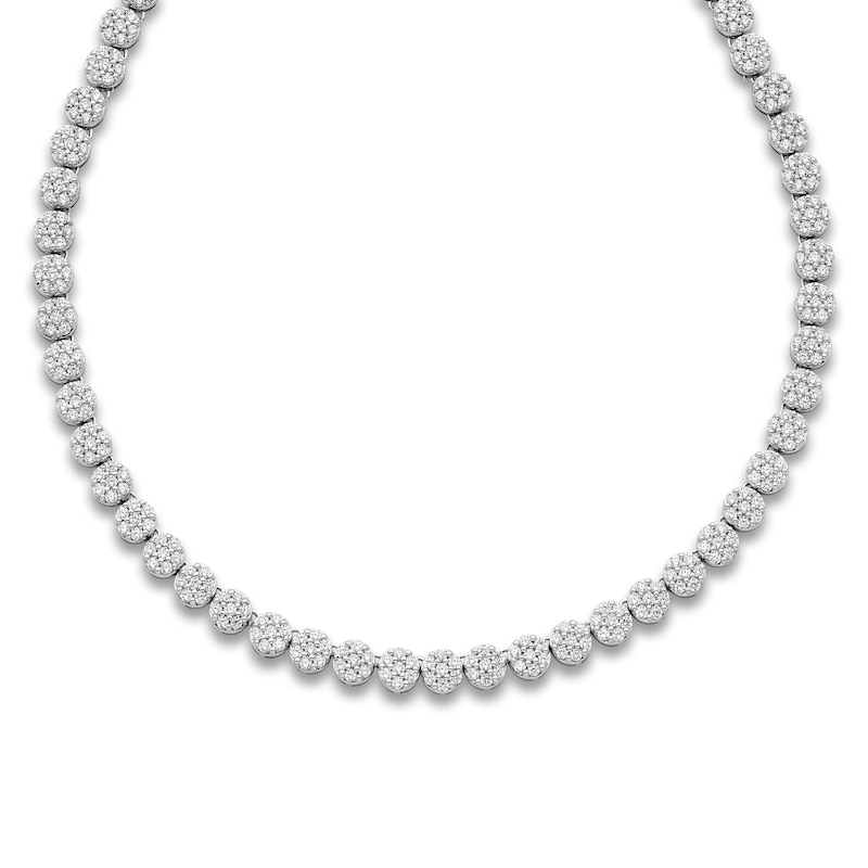 Main Image 3 of Diamond Choker Necklace 5-1/2 ct tw Round 14K White Gold 16&quot;