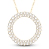 Thumbnail Image 0 of Diamond Circle Pendant Necklace 2 ct tw Round 14K Yellow Gold 18"