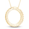 Thumbnail Image 1 of Diamond Circle Pendant Necklace 2 ct tw Round 14K Yellow Gold 18"