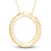 Thumbnail Image 2 of Diamond Circle Pendant Necklace 2 ct tw Round 14K Yellow Gold 18"