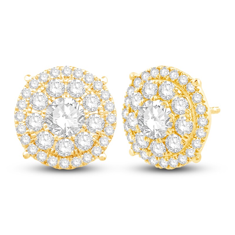 Main Image 1 of Diamond Stud Earrings 1-1/2 ct tw Round 14K Yellow Gold