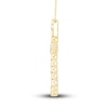 Thumbnail Image 2 of Diamond Cross Pendant Necklace 1-1/2 ct tw Round/Baguette 14K Yellow Gold 18"