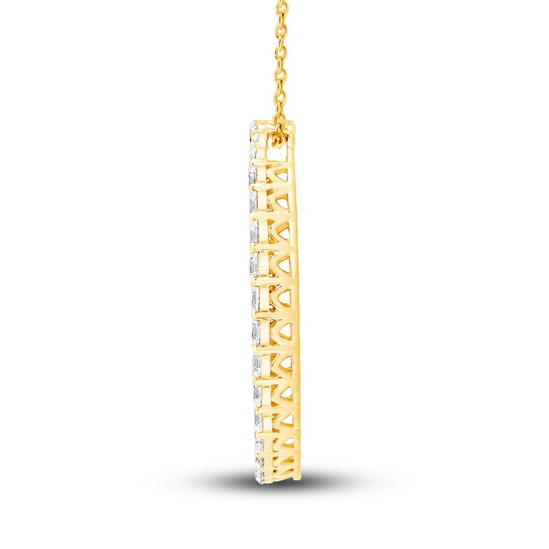 Main Image 2 of Diamond Circle Pendant Necklace 1-1/2 ct tw Round 14K Yellow Gold 18"