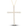 Thumbnail Image 1 of Diamond Cross Pendant Necklace 2-1/2 ct tw Round 14K Yellow Gold 18"