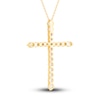 Thumbnail Image 3 of Diamond Cross Pendant Necklace 2-1/2 ct tw Round 14K Yellow Gold 18"