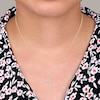 Thumbnail Image 4 of Diamond Cross Pendant Necklace 2-1/2 ct tw Round 14K Yellow Gold 18"