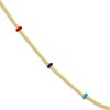 Thumbnail Image 2 of Solid Station Necklace Red/Black /Navy Blue Enamel 14K Yellow Gold 18"