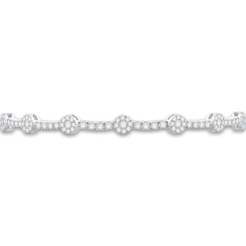 Diamond Bolo Bracelet 1-1/2 ct tw Round 14K White Gold 9.5"