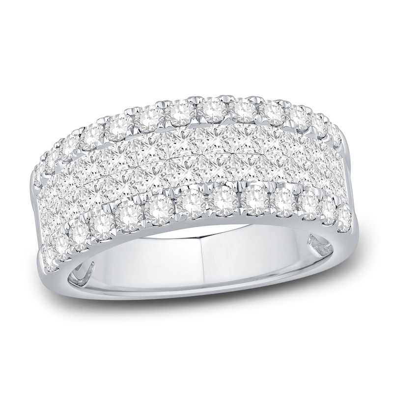Main Image 1 of Diamond Anniversary Band 2 ct tw Princess/Round 14K White Gold