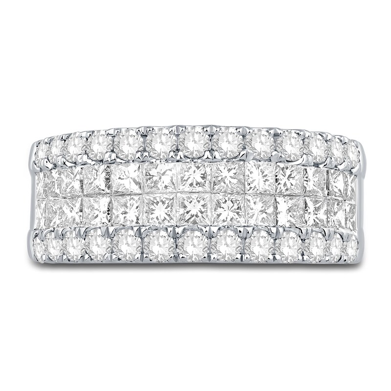 Main Image 3 of Diamond Anniversary Band 2 ct tw Princess/Round 14K White Gold