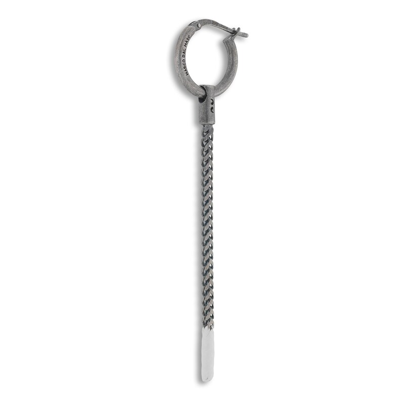 Marco Dal Maso Men's Long Earring Ivory Enamel/Sterling Silver