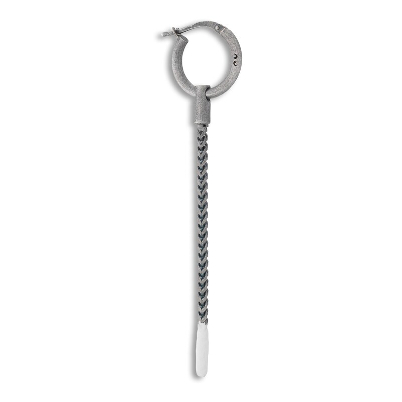 Marco Dal Maso Men's Long Earring Ivory Enamel/Sterling Silver