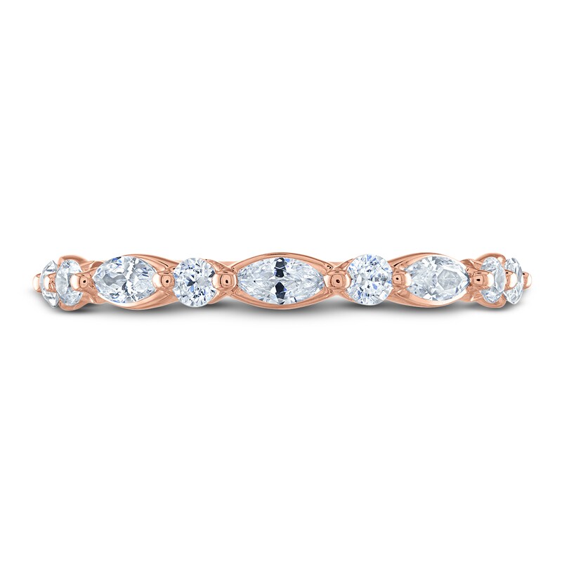 Main Image 3 of Diamond Anniversary Band 1/2 ct tw Marquise/Round 14K Rose Gold