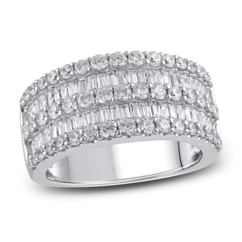 Main Image 1 of Diamond Anniversary Band 2 ct tw Round/Baguette 14K White Gold