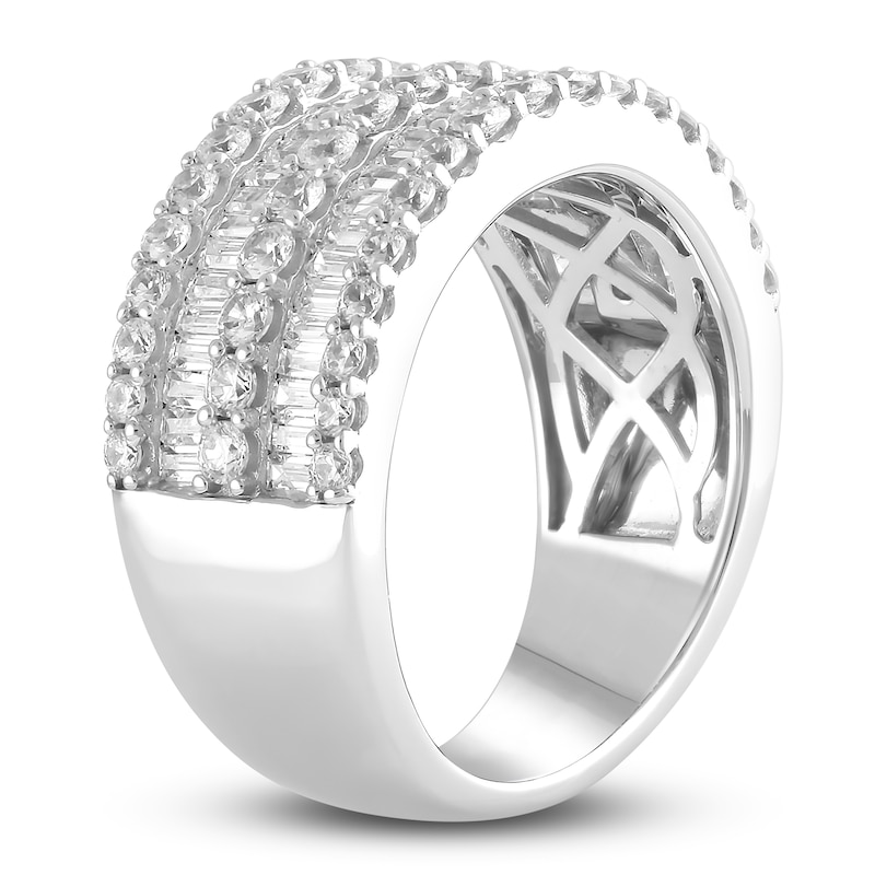 Main Image 2 of Diamond Anniversary Band 2 ct tw Round/Baguette 14K White Gold