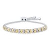 Thumbnail Image 1 of Jared Signature Bolo Bracelet 1/8 ct tw Round Diamond Sterling Silver/10K Gold