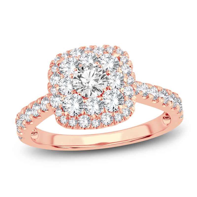 Diamond Engagement Ring 1-1/2 ct tw Round 14K Rose Gold