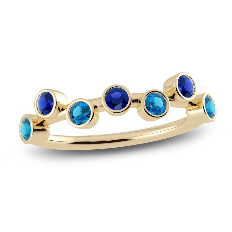 Main Image 1 of Juliette Maison Natural Blue Sapphire & Natural Blue Zircon Ring 10K Yellow Gold