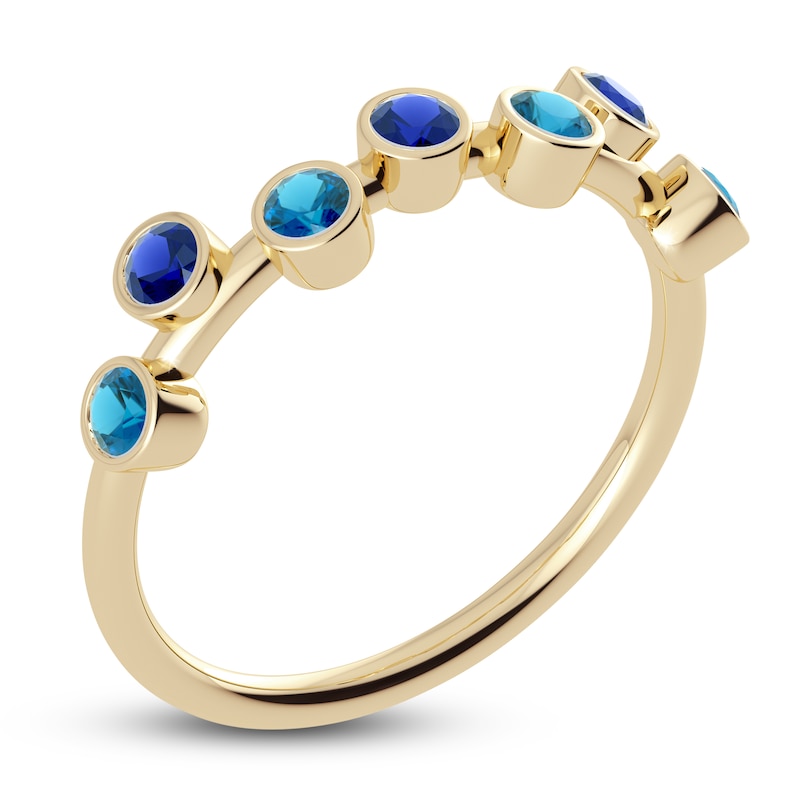 Main Image 2 of Juliette Maison Natural Blue Sapphire & Natural Blue Zircon Ring 10K Yellow Gold