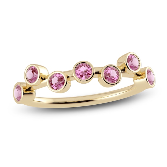Juliette Maison Natural Pink Tourmaline Ring 10K Yellow Gold