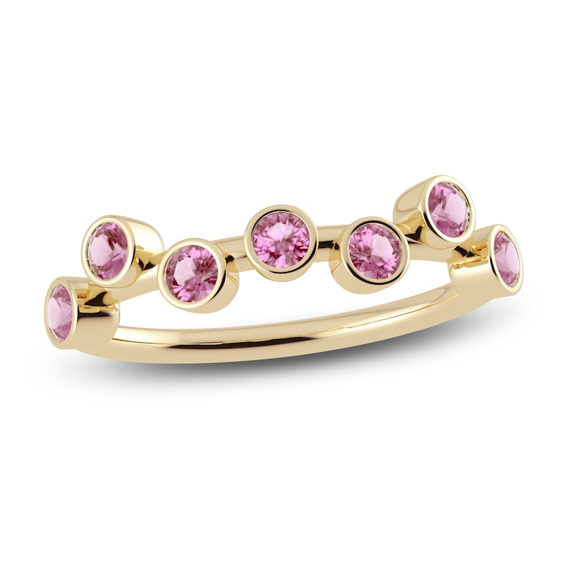 Main Image 1 of Juliette Maison Natural Pink Tourmaline Ring 10K Yellow Gold
