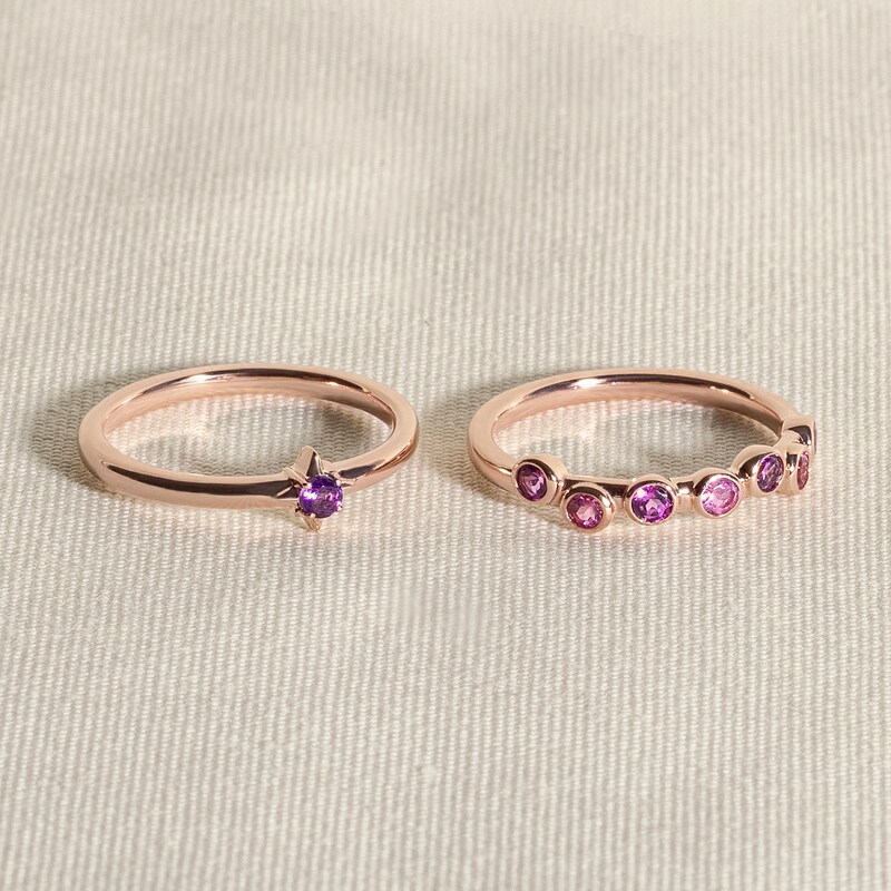 Main Image 4 of Juliette Maison Natural Pink Tourmaline Ring 10K Yellow Gold