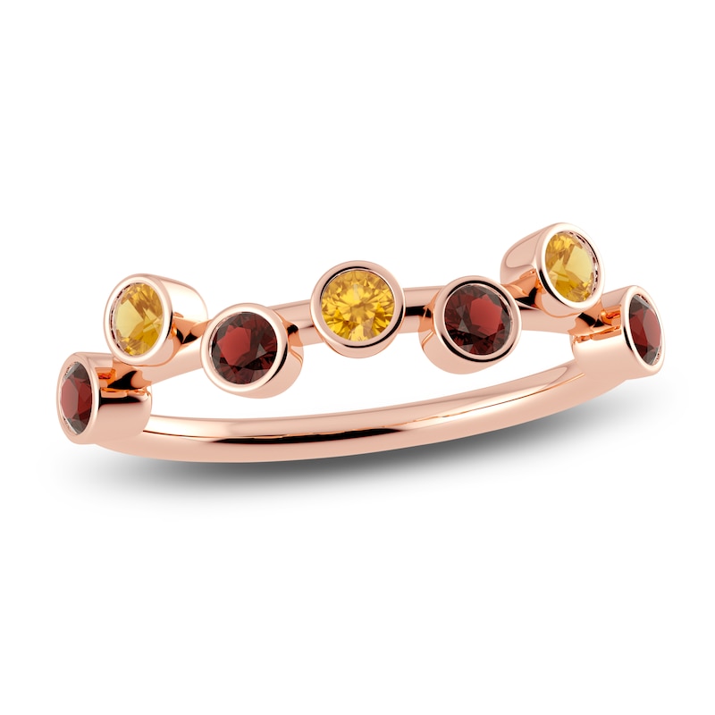 Main Image 1 of Juliette Maison Natural Citrine & Natural Garnet Ring 10K Rose Gold