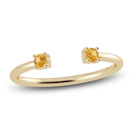 Juliette Maison Natural Citrine Cuff Ring 10K Yellow Gold