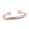 Thumbnail Image 1 of Juliette Maison Natural White Sapphire Cuff Ring 10K Rose Gold