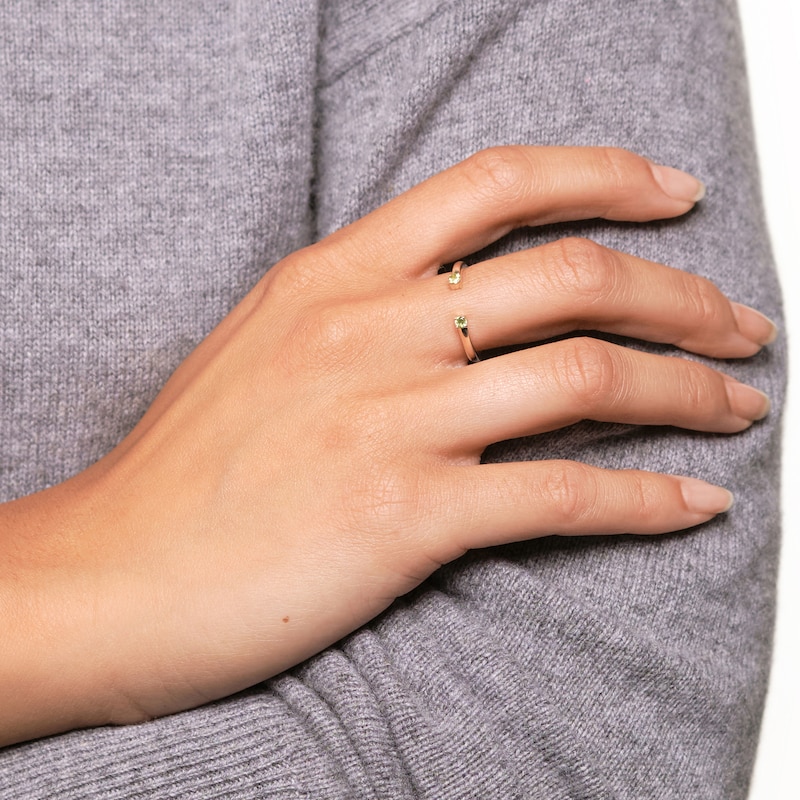 Main Image 3 of Juliette Maison Natural White Sapphire Cuff Ring 10K Rose Gold
