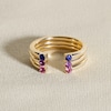 Thumbnail Image 4 of Juliette Maison Natural White Sapphire Cuff Ring 10K Rose Gold