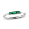 Thumbnail Image 1 of Juliette Maison Natural Emerald Baguette Bar Ring 10K White Gold
