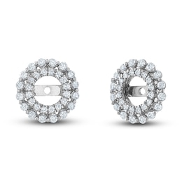 Diamond Double Halo Earring Jackets 3/8 ct tw Round 14K White Gold (Jacket Only)