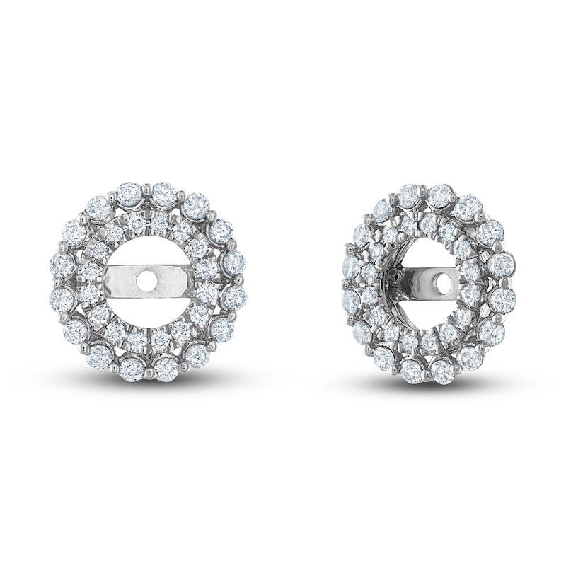 Main Image 1 of Diamond Double Halo Earring Jackets 3/8 ct tw Round 14K White Gold (Jacket Only)