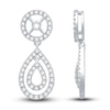 Thumbnail Image 1 of Diamond Double Halo Dangle Earring Jackets 5/8 ct tw Round 14K White Gold